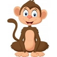 thumbnail image 2 of Cartoon Monkey Sitting Wall Mural by Wallmonkeys Peel and Stick Graphic (36 in H x 27 in W) WM52311, 2 of 4