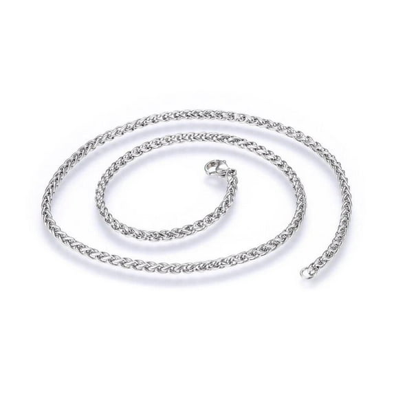 Stainless Steel Wheat Chain Necklaces Lobster Gold 17.7" 19.7" 45Cm 3Mm Z454