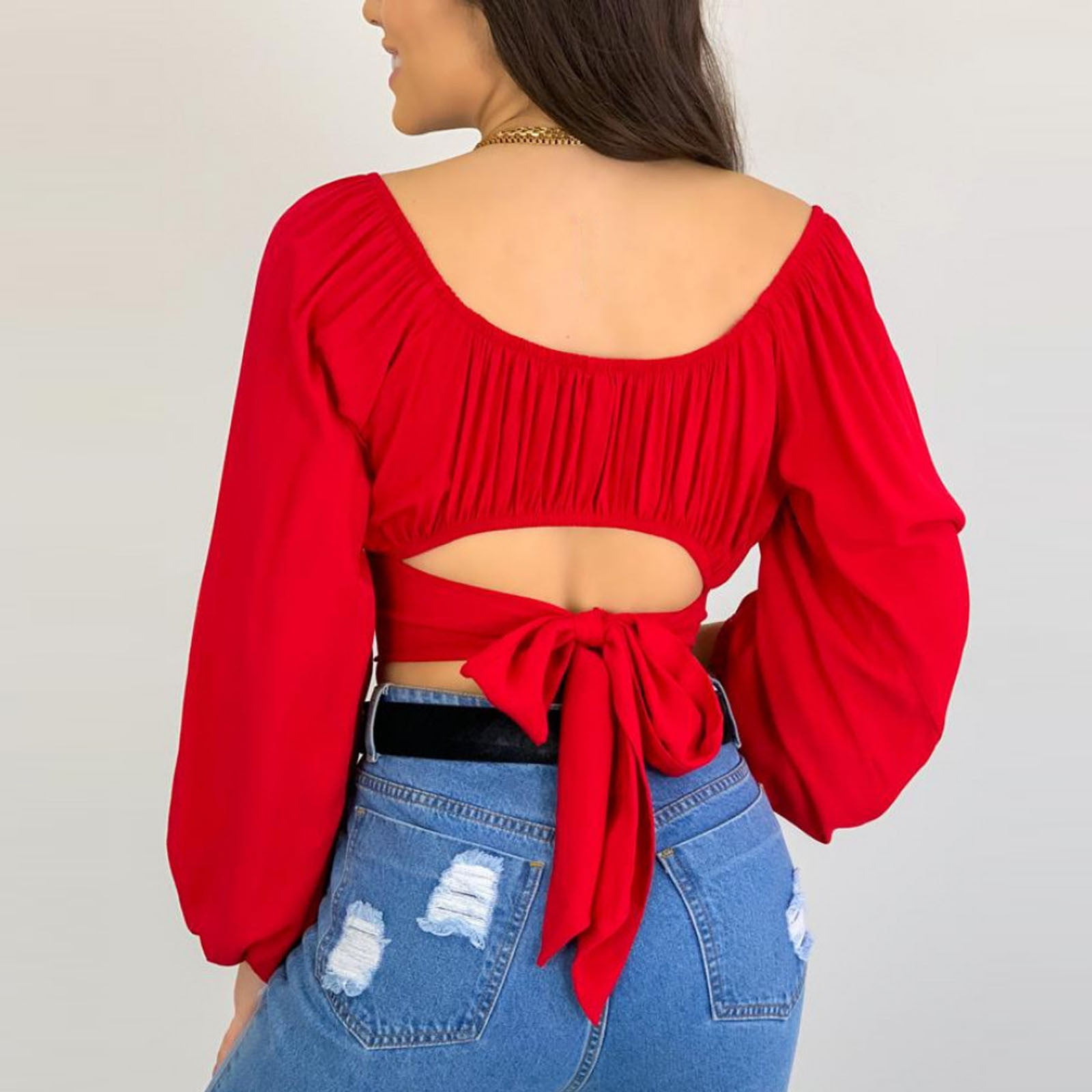Fashion Ladies Long Sleeve One Shoulder Crop Top Body Shaper Sexy Solid  Color Puff Sleeve Shirt at Rs 4536.83/piece, Off Shoulder Top