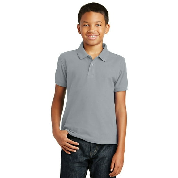 Port Authority Youth Core Classic Pique Polo Y100 - Gusty Grey - S