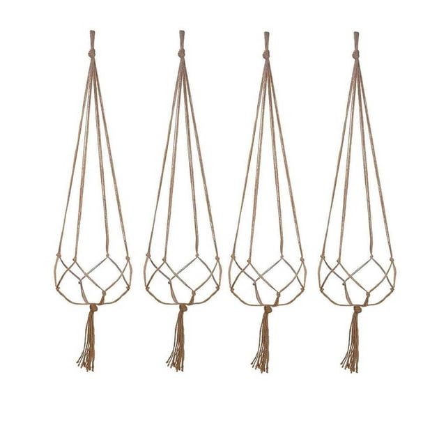 Ounissouiy Paquete de 4 cestas de flores, soporte antiguo reutilizable para casa, balcón, jardín, parque, Patio delantero, cuerda colgante Jardín y Patio Tipo 9
