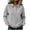 Gray, variant on Women's Collared Half Button Pullover Long Sleeve Loose Fit Casual Sweatshirt Top