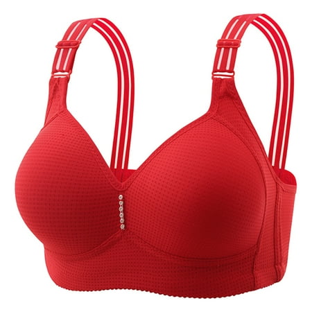 

CLZOUD Bra for Women Comfortable for Middle Aged and Elderly Thin Style No Steel Ring Large Chest Small Soft Underwear Top Support Bra Rd1 38