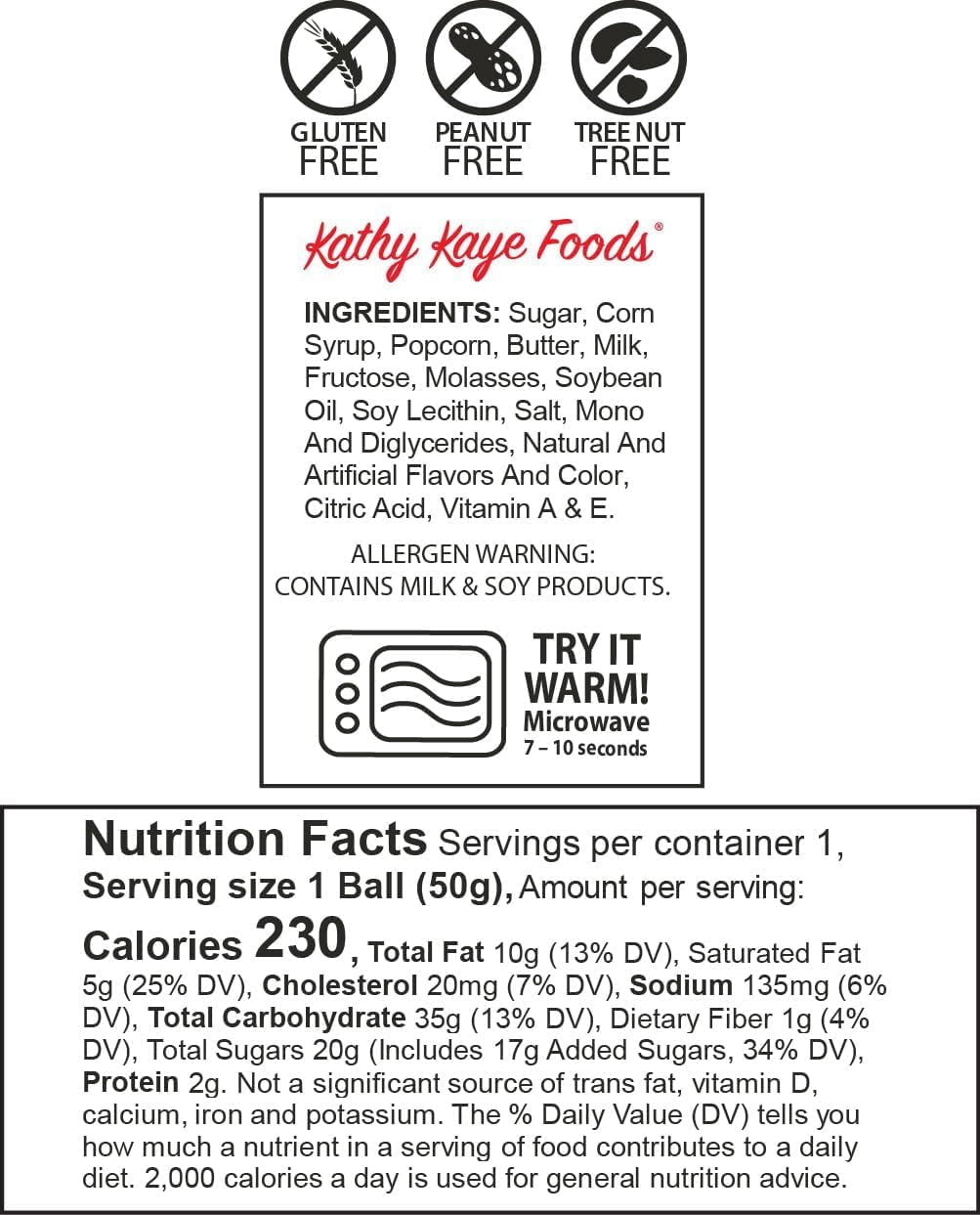 Kathy Kaye Soft Caramel Popcorn Balls | 18 Individually Wrapped Treats for Easy Sharing and Snacking | Gluten Free, Peanut & Tree Nut Free
