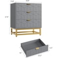 thumbnail image 5 of EastVita Modern 3 Drawer Dresser Wide Chest with Gold Metal Legs and Handles Wood Storage Organizer for Bedroom Living Room Hallway Grey, 5 of 7