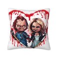 thumbnail image 1 of Fundas de almohada de terciopelo de la novia de Chucky, fundas de almohada decorativas suaves y acogedoras con cremallera oculta para dormitorio, sofá, sillón, funda de almohada de terciopelo, 1 of 8