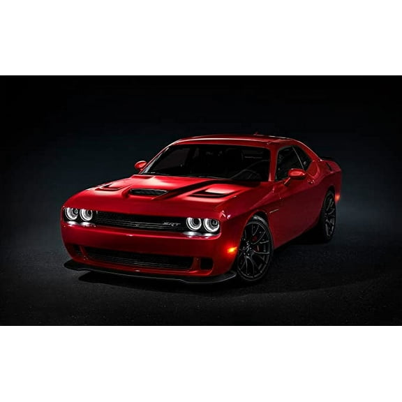 Iconic Arts Laminated 42x24 Poster: Dodge Challenger SRT Hellcat 2015 Wide