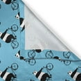 thumbnail image 3 of Ambesonne Sports Kitchen Curtains, Panda on Bicycle, 55"x45", White Black and Blue, 3 of 3