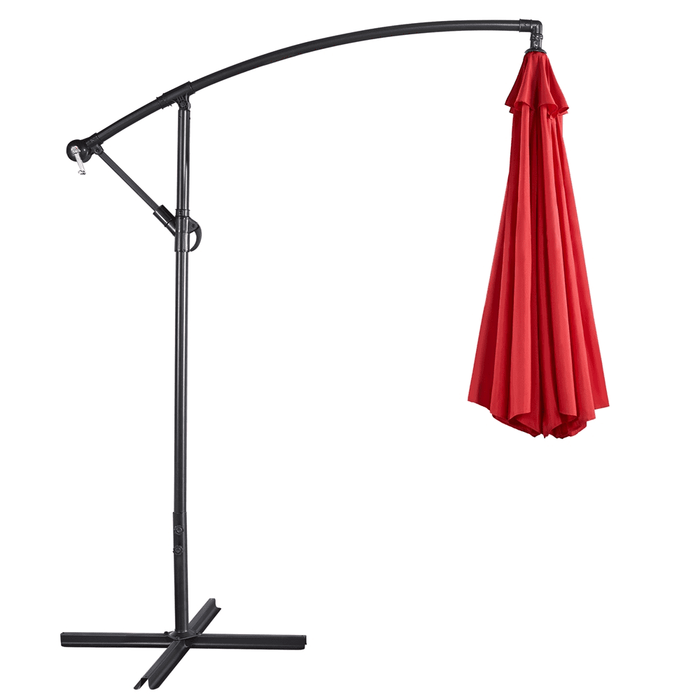 Renwick 10ft Offset Cantilever Patio Hanging Umbrella, Red