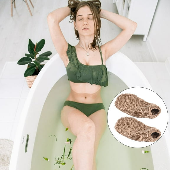 WHAMVOX  2 Pcs Shower Gloves Exfoliating for Women Body Scrub Low Shrinkage Bath