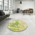 thumbnail image 4 of Ahgly Company Machine Washable Indoor Round Transitional Metallic Gold Area Rugs, 6' Round, 4 of 7