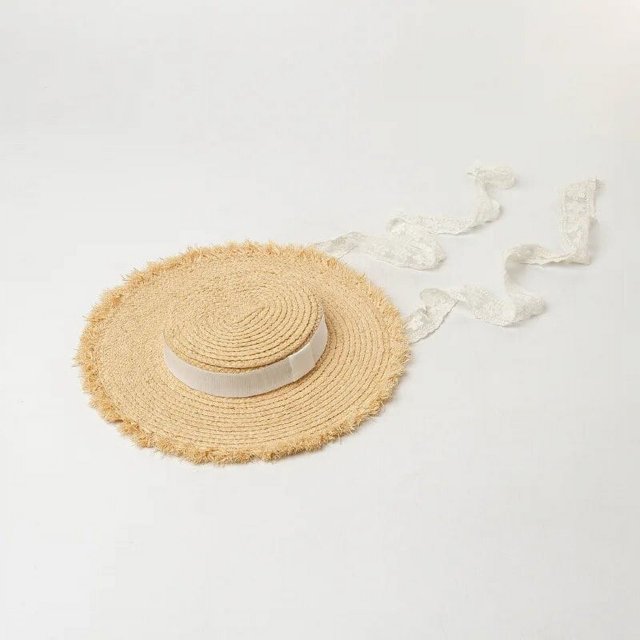 Cinta de encaje de hierba de rafia hecha a mano, gorra de Sol de diseño británico para vacaciones, sombrero de ocio para niños y niñas, 202004-HH6028