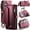 Hotpink, variant on For iPhone 17 Crossbody Wallet Case, with 10 Card Slots, Zipper RFID Blocking Pocket and Magnetic Flip Folio 3-in-1 PU Leather Wristlet Shoulder Strap Case,Hotpink