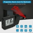 thumbnail image 2 of Projection Alarm Clock for Bedroom, Digital Project Ceiling Clock, Thermometer Hygrometer Weather Station, 180°Projector, Dimmer, USB Charger, 12/24H, Snooze, LCD Display Dual Alarm Clocks, 2 of 10