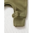 thumbnail image 6 of Bmnmsl Baby Boys Waffle Rompers Solid Color Buttons Crew Neck Long Sleeve Infant Jumpsuits Toddler Bodysuits with Hat, 6 of 7