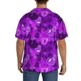 thumbnail image 3 of Kdxio Men's Hawaiian Shirt for Men Short Sleeve Shirt Berry Raspberry Summer Casual Holiday Beach Button Down T-Shirts, 3 of 5