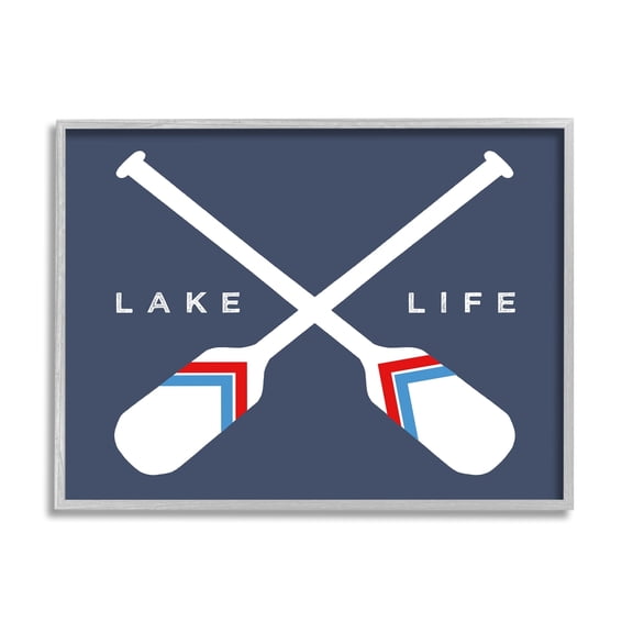 Stupell Industries Lake Life Crossed Nautical Paddle Oars Sports Sign,20 x 16, Design by Daphne Polselli