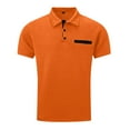 thumbnail image 5 of Huresd Mens Polo Shirts Short Sleeve Regular Fit Fashion Designed Shirt Orange L, 5 of 5