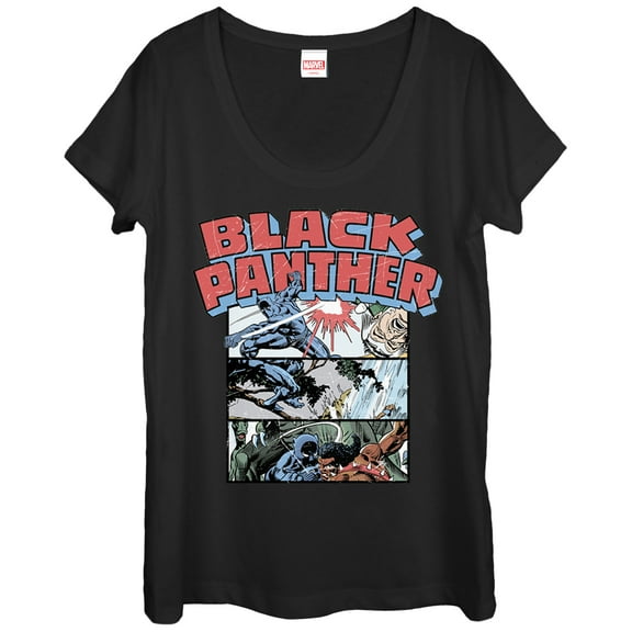 Women's Marvel Black Panther Panels Scoop Neck Black Large