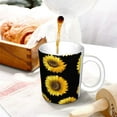 thumbnail image 3 of Yiaed Sunflower (2) Print Ceramics Coffee,Large Handle Design,Extra Large Tea and Coffee Cup for Office and Home Mugs, 3 of 6