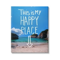 Stupell Industries My Happy Place Summer Beach Graphic Art Gallery Wrapped Canvas Print Wall Art, Design by K. Kaufman