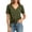 *Army Green, variant on ClodeEU Women's V Neck Button Short Sleeve Top, Front Self Tie Knot Waist Solid Casual Blouse Army Green,Women's Plus L
