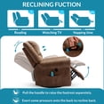 thumbnail image 4 of OUINCH Manual Swivel Glider Rocker Recliner Chair with Massage and Heat, USB Ports and 2 Side Pockets, Brown, 4 of 7