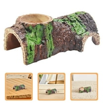 AURARMLET Light Brown Reptile Rock Hideout Cave for Home Multifunctional Basking Platform and Water Dish