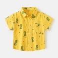 thumbnail image 2 of Piuwrlz Kids Button polo T-Shirt 3 Years Boys Summer polo Shirts Loose Lapel Collar Shirt School Uniform T Shirt Yellow Size 3 Years, 2 of 4