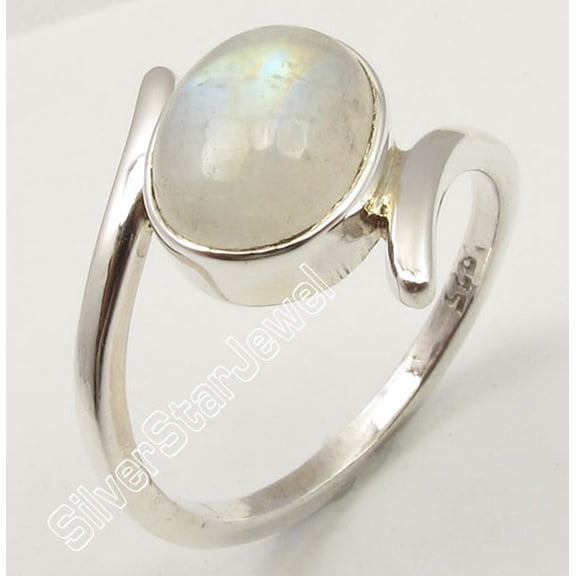 .925 Silver Rainbow Moonstone Men's Ring Choose Size 5 Online Shopping