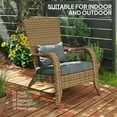thumbnail image 6 of Resenkos Adirondack Chair Rattan Wicker, Comfortable Cushions Tall Backrest, Outdoor Deck Garden, Durable Charcoal Gray Patio Furniture,Charcoal Gray, 6 of 11