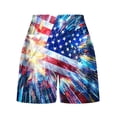 thumbnail image 5 of Taqqpue 4th of July Shorts for Women USA Flag Printed Elastic Waist Drawstring Summer Casual Shorts, 5 of 5