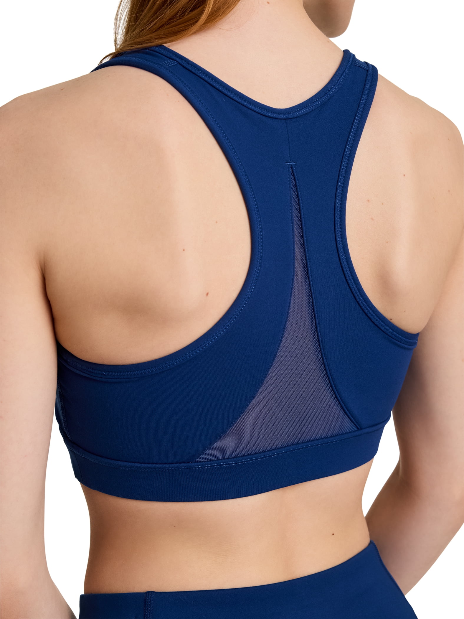 Reebok Women's and Women's Plus Medium Impact Stronger Sports Bra with Mesh Panel and Removable Cups, Sizes XS-4X