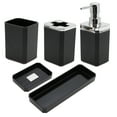 thumbnail image 1 of Conjunto de dispensador de jabón de moda Unique Bargains 1 Set para baño y lavandería negro, 1 of 6
