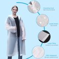 thumbnail image 3 of Poncho de Lluvia, Poncho Impermeable de 2 Piezas, Poncho Reutilizable de Material EVA, Poncho de Lluvia para Mujeres y Hombres, Perfecto para Acampar, Festivales y Senderismo, Blanco, Talla única Sincero Electrónica, 3 of 5