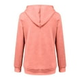 thumbnail image 4 of Womens Sweatshirt Women's Solid Color Sweatshirt Women's Cat Print Hoodie Pullover Sweatshirt With Design Casual Long Sleeve Tops, 4 of 5