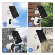 3W Solar Panel for Security Camera, 5V USB Solar Panel Charger with 9.8ft Cable Micro USB & Type C Port, Compatible with Rechargeable Battery Powered Cam, IP65 Waterproof, 360° Adjustable Bracket