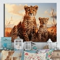 thumbnail image 2 of Designart "In Africa Cheetah Family wall decor" Animals Metal Art Print, 2 of 5