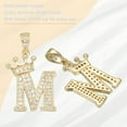 thumbnail image 3 of Encanto de Letra de Corona A-Z, Colgante de Letra M Chapado en Oro con Circonitas, Joyería de Iniciales Monograma para Hombres y Mujeres DIY, 3 of 6