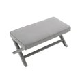 thumbnail image 5 of GZXS Mid-Century Modern Velvet Upholstered Bench with X-Frame, 42"W Padded Ottoman Seat for Bedroom/End of Bed/Window/Hallway, Light Gray, 5 of 7