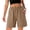 Khaki, variant on Straight Leg Shorts for Women with Pockets Solid Color Elastic Waist Shorts for Women Comfortable Personality Family Dinner Party Date Outdoor Outdoor Picnic S Khaki
