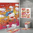 thumbnail image 1 of Fabricantes de fuentes de comercio electrónico transfronterizo Impresión digital 3D Cortina de ducha de baño de poliéster impermeable Hello Kitty Serie 3 fabricantes directos, 1 of 5