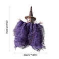 thumbnail image 3 of Halloween Hanging Ornament, Witch Pumpkin Black Cat Tattered Cloth Pendant, 23cm Vintage Style Fabric Decor for Tree Door Window Home Bar Holiday Party Arrangement, 3 of 6