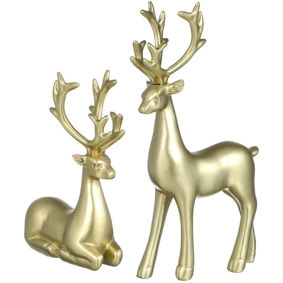 2pcs Adorable Elk Decors Tabletop Deer Decorations Tabletop Elk Adornments