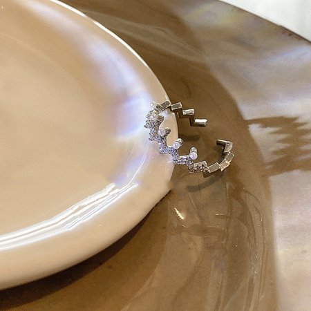 En Oferta Adjustable Double Layer Copper Ring For Women - Trendy Korean Fashion Jewelry With Geometric Design