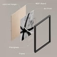thumbnail image 2 of PixonSign Framed Canvas Print Wall Art Set - Black Gray White Geometric Paint Strokes Art - Set of 3 Abstract Shapes Illustrations Wall Décor for Living Room, Bedroom - 12"x16"x3 Panels Black, 2 of 5