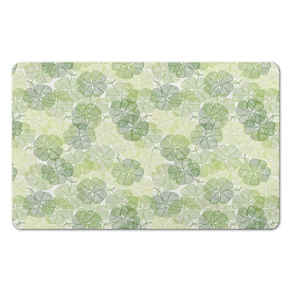 Tapis de Bain Antidérapant à Motif de Feuilles Luxuriantes – Vert, Très Absorbant d'Eau, 20x32 Pouces - Rehaussez le Décor de Votre Salle de Bain