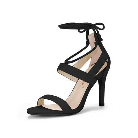 open toe lace up heel sandals