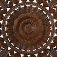 thumbnail image 5 of DecMode Brown Wooden Handmade Intricately Carved Circle Mandala Floral Wall Decor with Mandala Design, 5 of 12