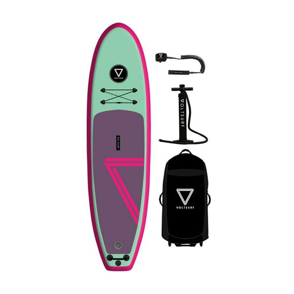 VoltSurf 10' Class Act Inflatable Stand Up Paddle Board Kit, Pink Rail